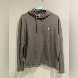Mens Long Sleeve Hooded Polo